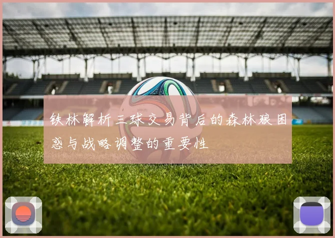 铁林解析三球交易背后的森林狼困惑与战略调整的重要性